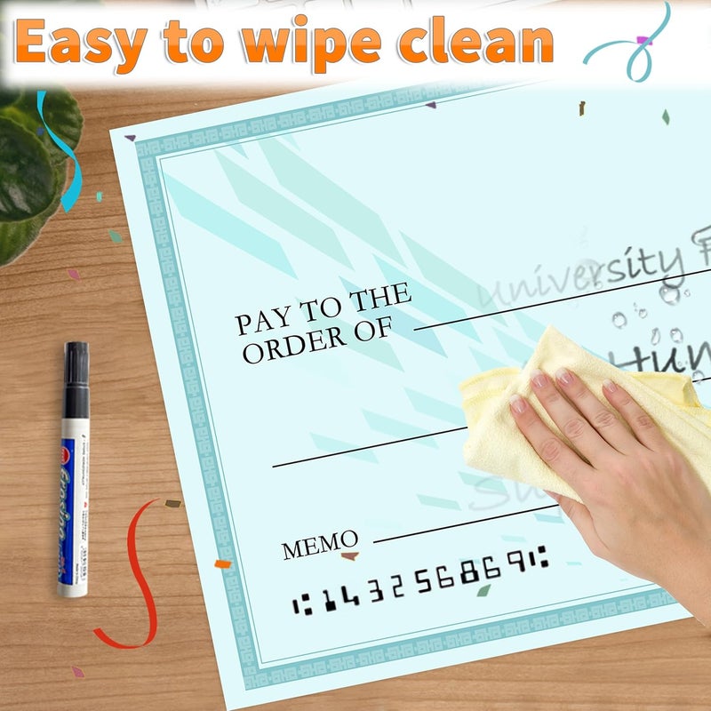 Voccim 30" x 16" Giant Big Blank Check - Oversized Reusable Dry Erase Fake Check for Presentations, Awards, Raffles & Events | Perfect for Endowments, Rewards, Winners & Celebrations - Image 5